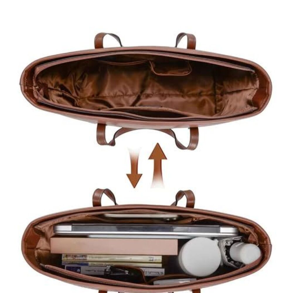 ICOLRAE Women's Brown Leather Shoulder‎ Purse - Picture 6 of 10